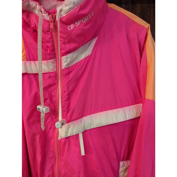 1990's Neon Jacket CB Sports Windbreaker Jacket -Women's Medium - Picture 5 of 12